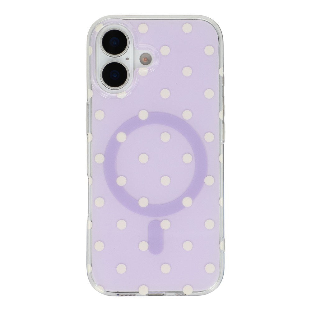 EIDERWOOD iPhone 17 Hybrid Case with Polka Design - MagSafe Compatible - Transparent / Purple