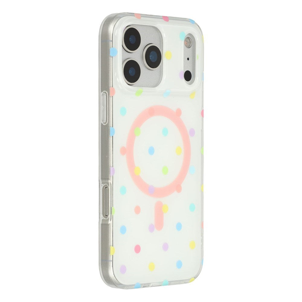 EIDERWOOD iPhone 17 Pro Hybrid Case with Polka Design - MagSafe Compatible - Transparent / Multi