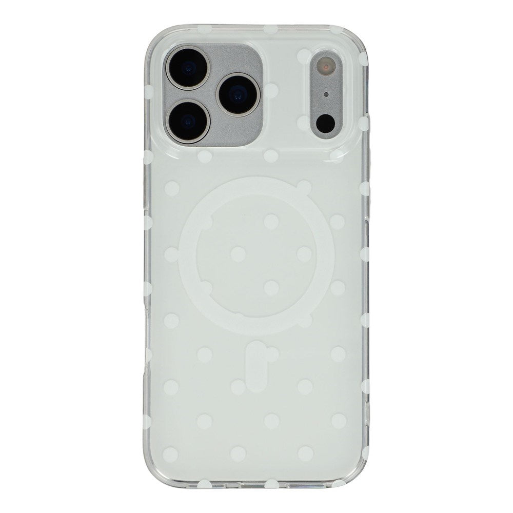 EIDERWOOD iPhone 17 Pro Max Hybrid Case with Polka Design - MagSafe Compatible - Transparent / White