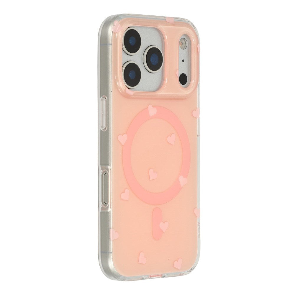 EIDERWOOD iPhone 17 Pro Max Hybrid Case with Polka Design - MagSafe Compatible - Transparent / Pink
