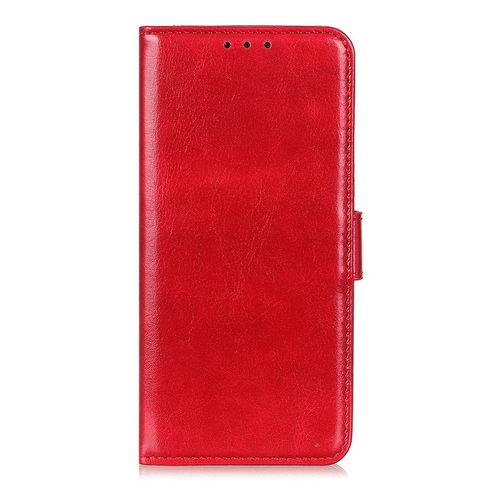 Motorola Moto G06 EIDERWOOD Leather Flip Case w. Card Holder - Red