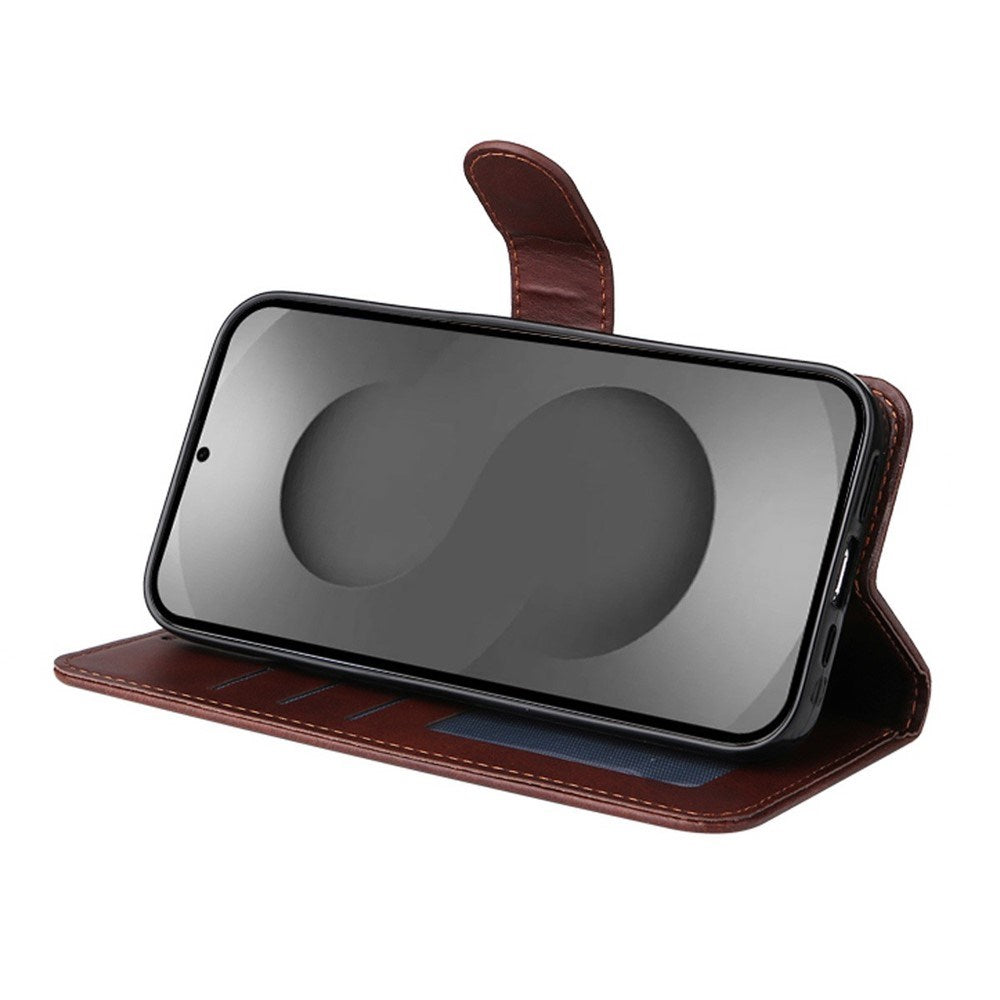 Samsung Galaxy S26 Ultra ENKAY 2-in-1 Faux Leather Flip Case with Screen Protector Glass - Red