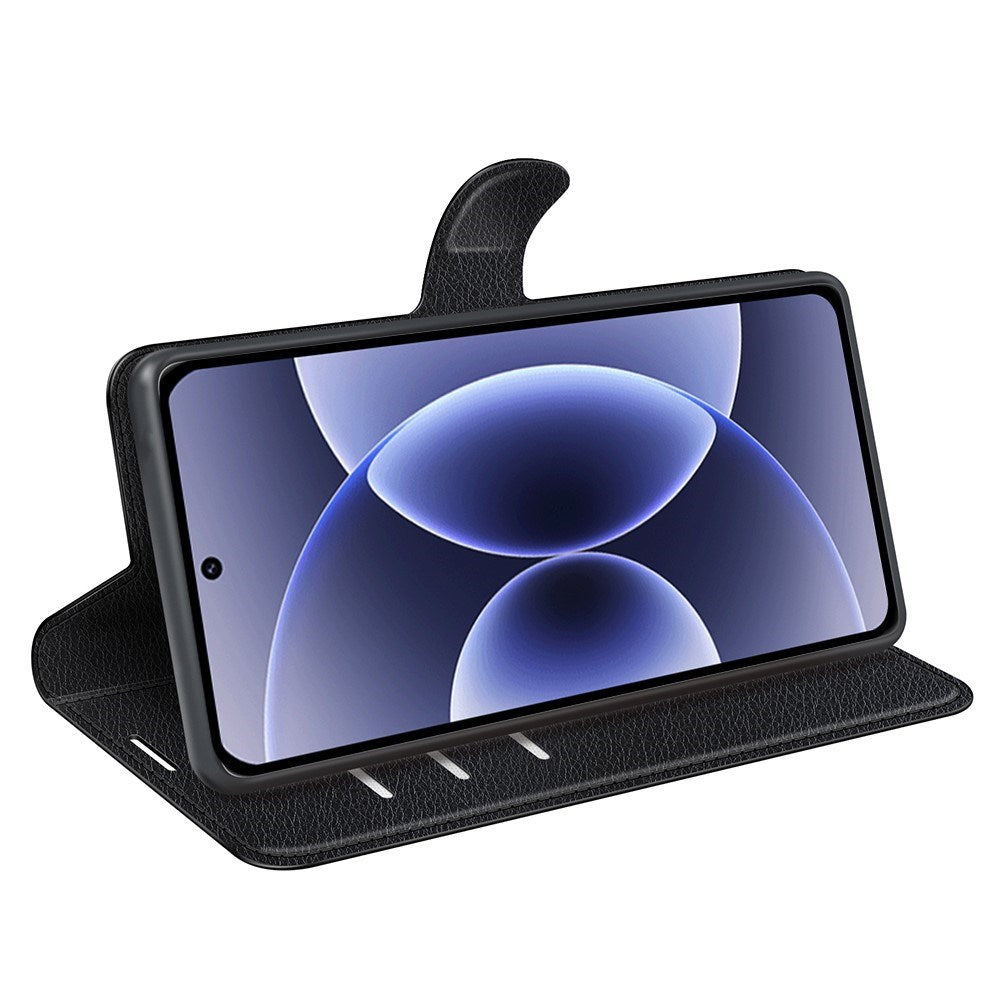 Xiaomi 17 EIDERWOOD Litchi Texture Leather Flip Case w. Wallet - Black