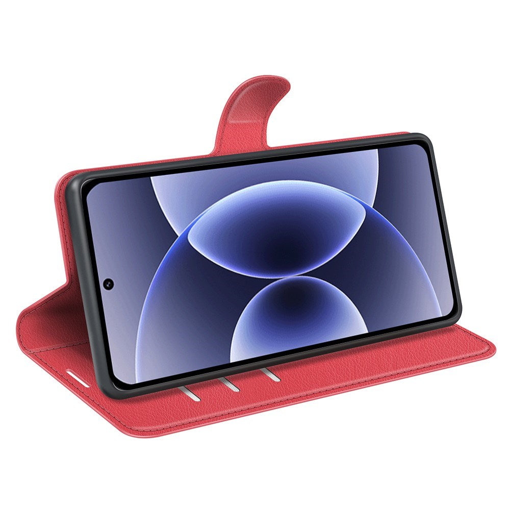 Xiaomi 17 EIDERWOOD Litchi Texture Leather Flip Case w. Wallet - Red