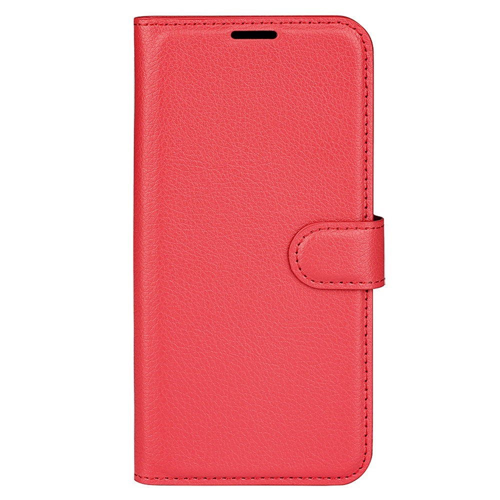 Xiaomi 17 Pro AMORUS Litchi Texture Leather Flip Case w. Wallet - Red