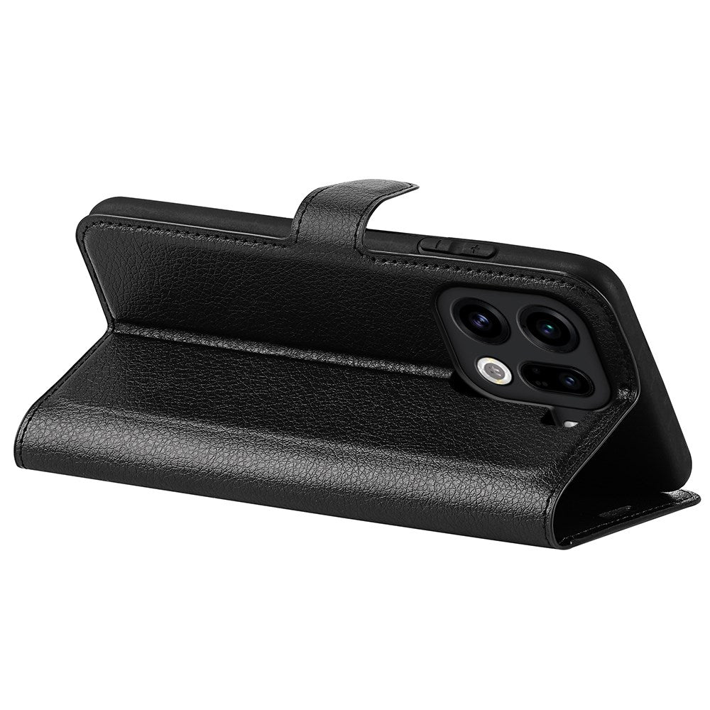 EIDERWOOD Oppo Find X9 Pro Faux Leather Flip Case with Cardholder & Stand Function - Black