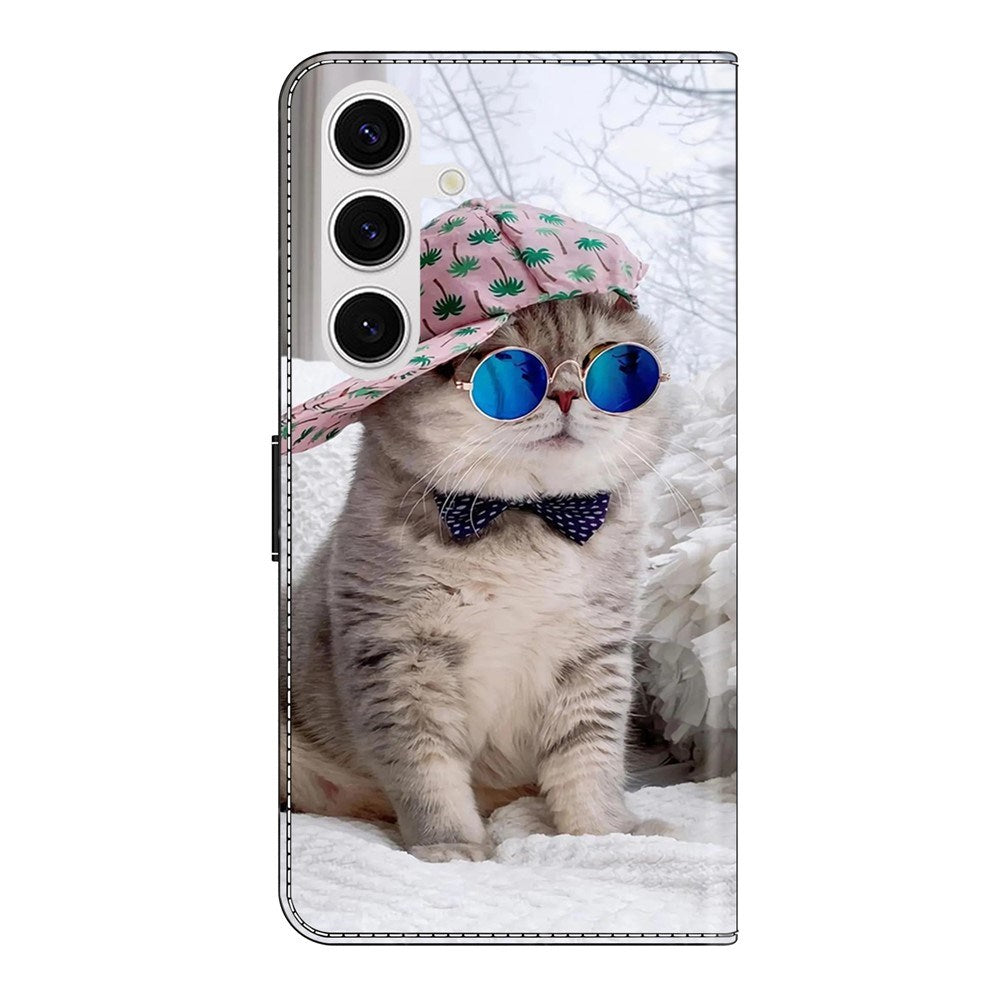 Samsung Galaxy S26+ (Plus) EIDERWOOD Faux Leather Flip Case with Print - Cat