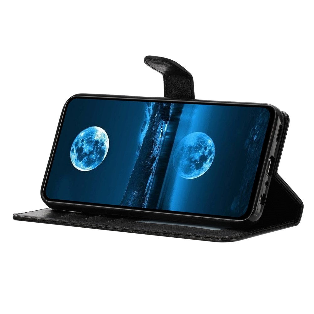 Samsung Galaxy A27 EIDERWOOD Faux Leather Flip Case with Strap - Black