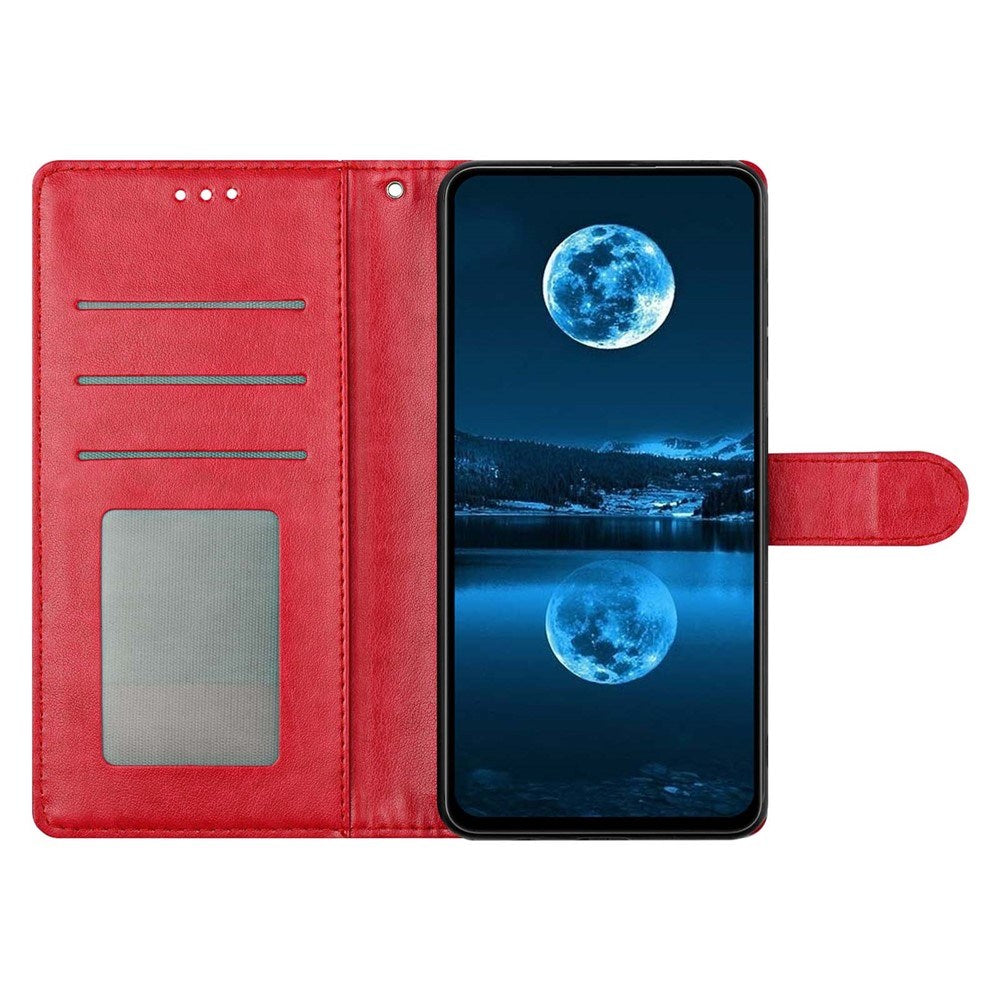 Samsung Galaxy A27 EIDERWOOD Faux Leather Flip Case with Strap - Red