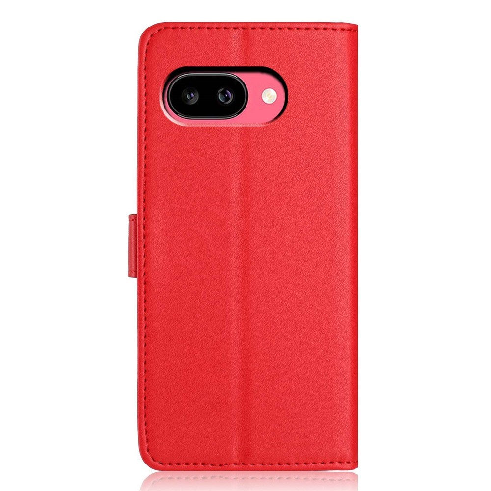 Google Pixel 10a EIDERWOOD Faux Leather Flip Case with Strap & Fold-Out Card Holder – Red