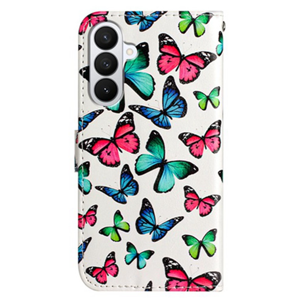 Samsung Galaxy A57 EIDERWOOD Faux Leather Flip Case with Pattern & Strap - Butterflies