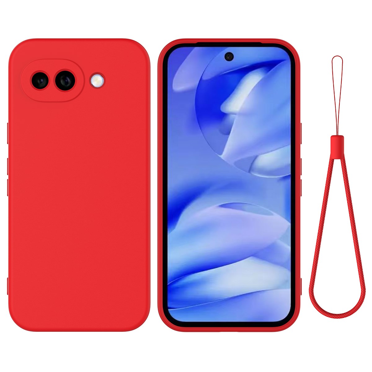 Google Pixel 10a EIDERWOOD Lined Silicone Case with Strap - Red