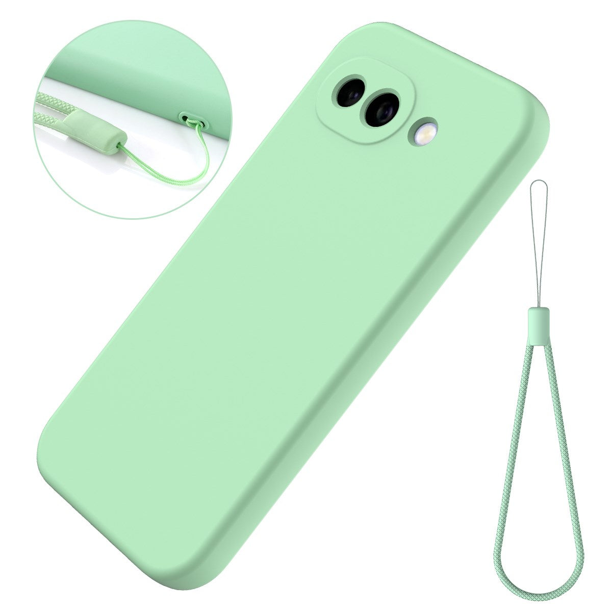 Google Pixel 10a EIDERWOOD Lined Silicone Case with Strap - Green