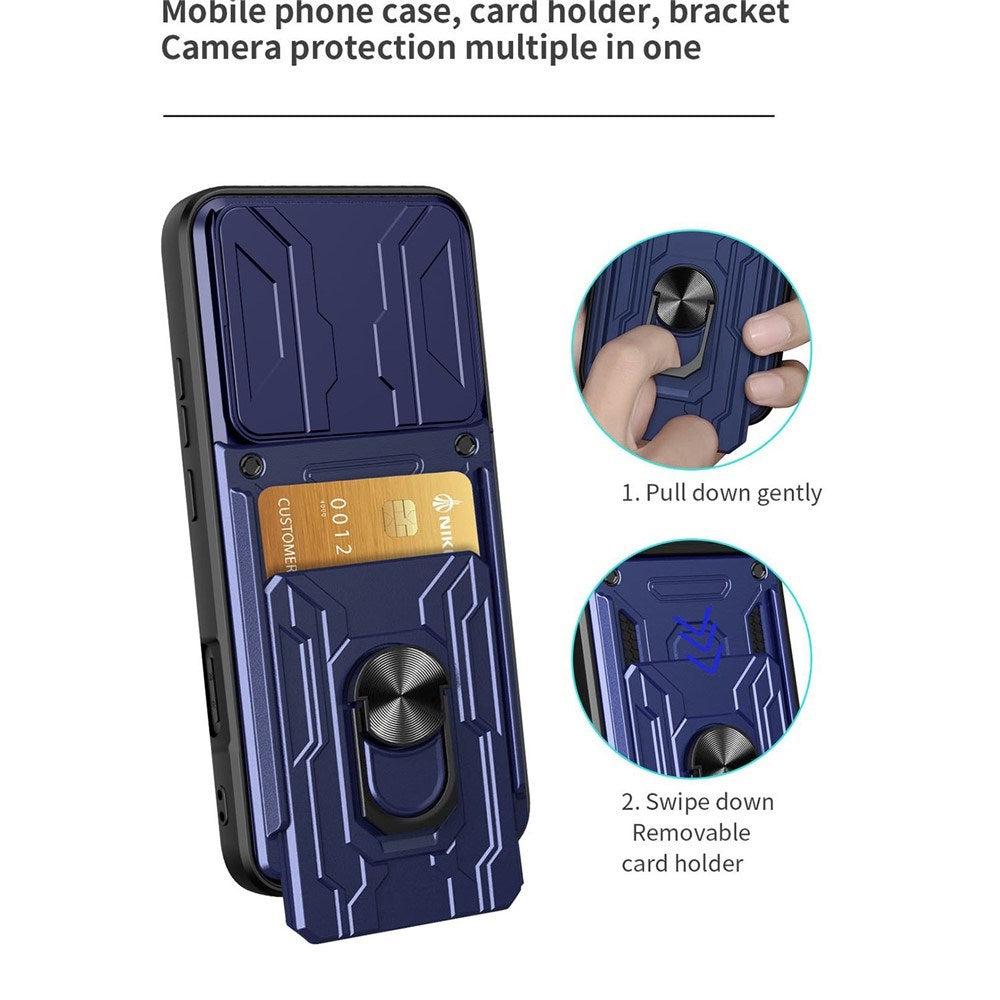 OPPO Find X9 Pro EIDERWOOD Tough Case with 360° Rotatable Camslider / Kickstand / Card Holder - Black