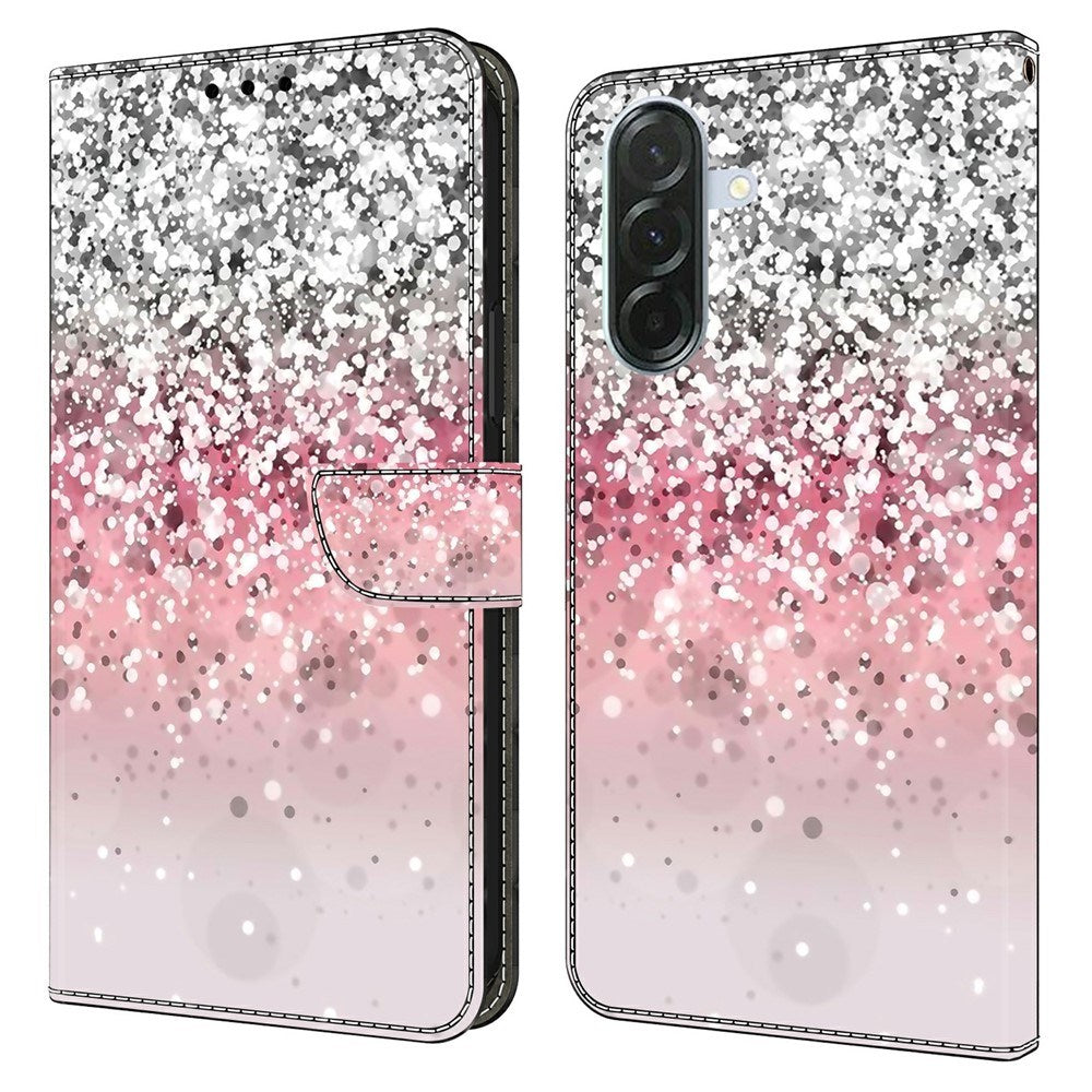 Samsung Galaxy A57 EIDERWOOD Flip Case with Card Holder & Stand Function - Pink / Silver Glitter