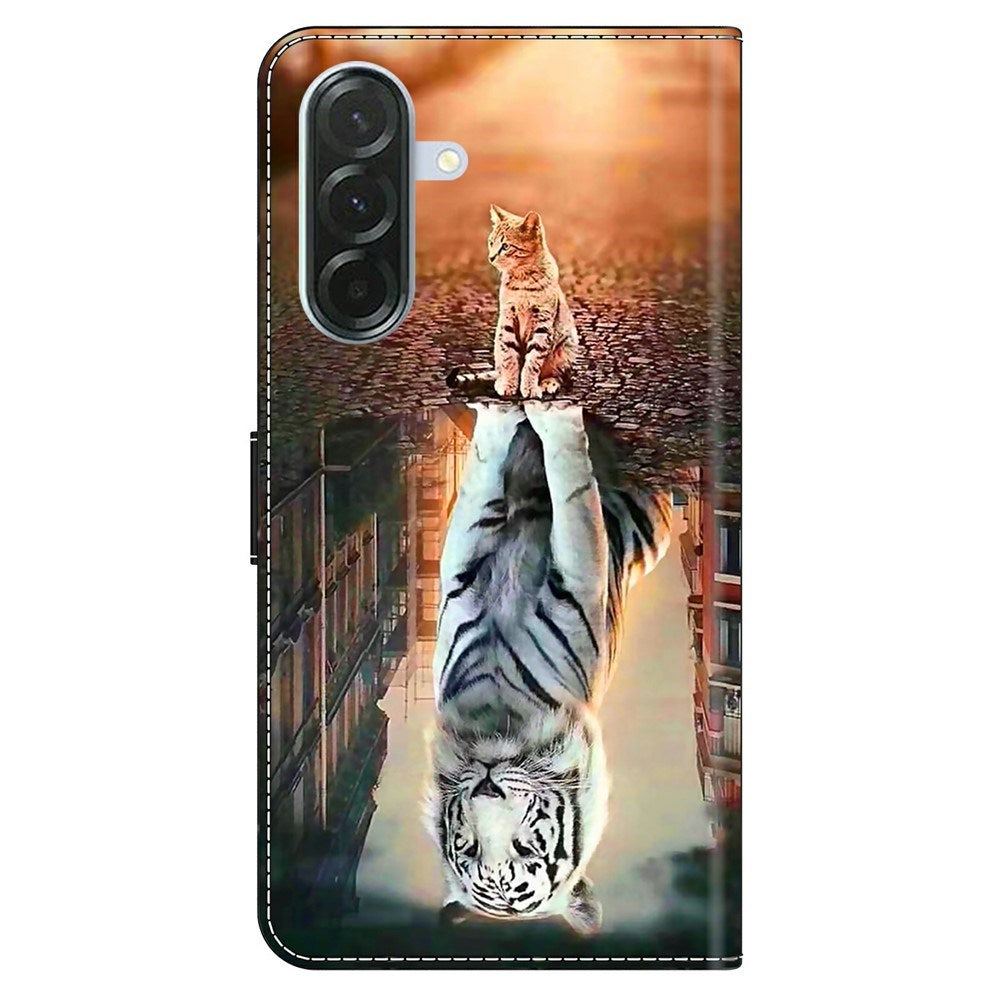 Samsung Galaxy A57 EIDERWOOD Flip Case with Card Holder & Stand Function - Cat & Tiger