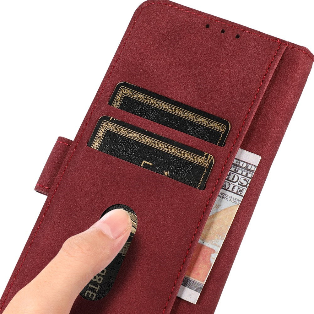 Samsung Galaxy A37 Faux Leather Flip Case with Card Holder - Red