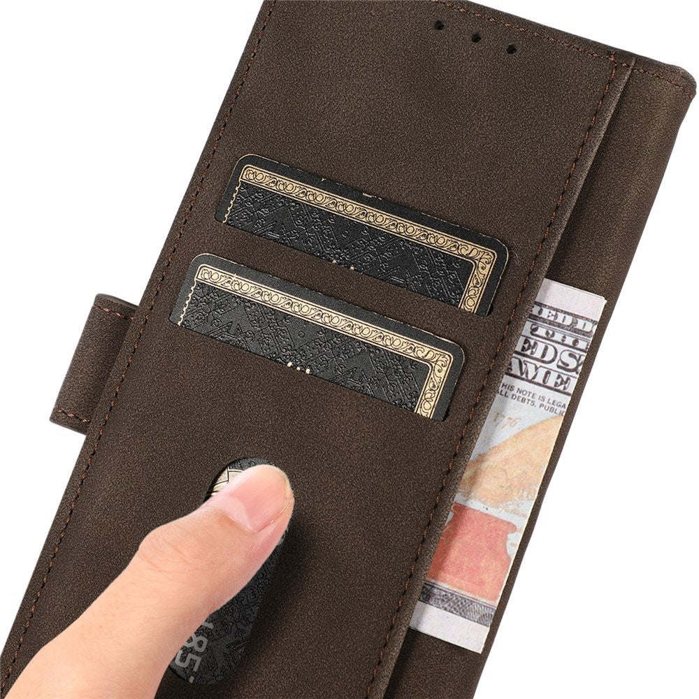 Samsung Galaxy A37 Faux Leather Flip Case with Card Holder - Brown