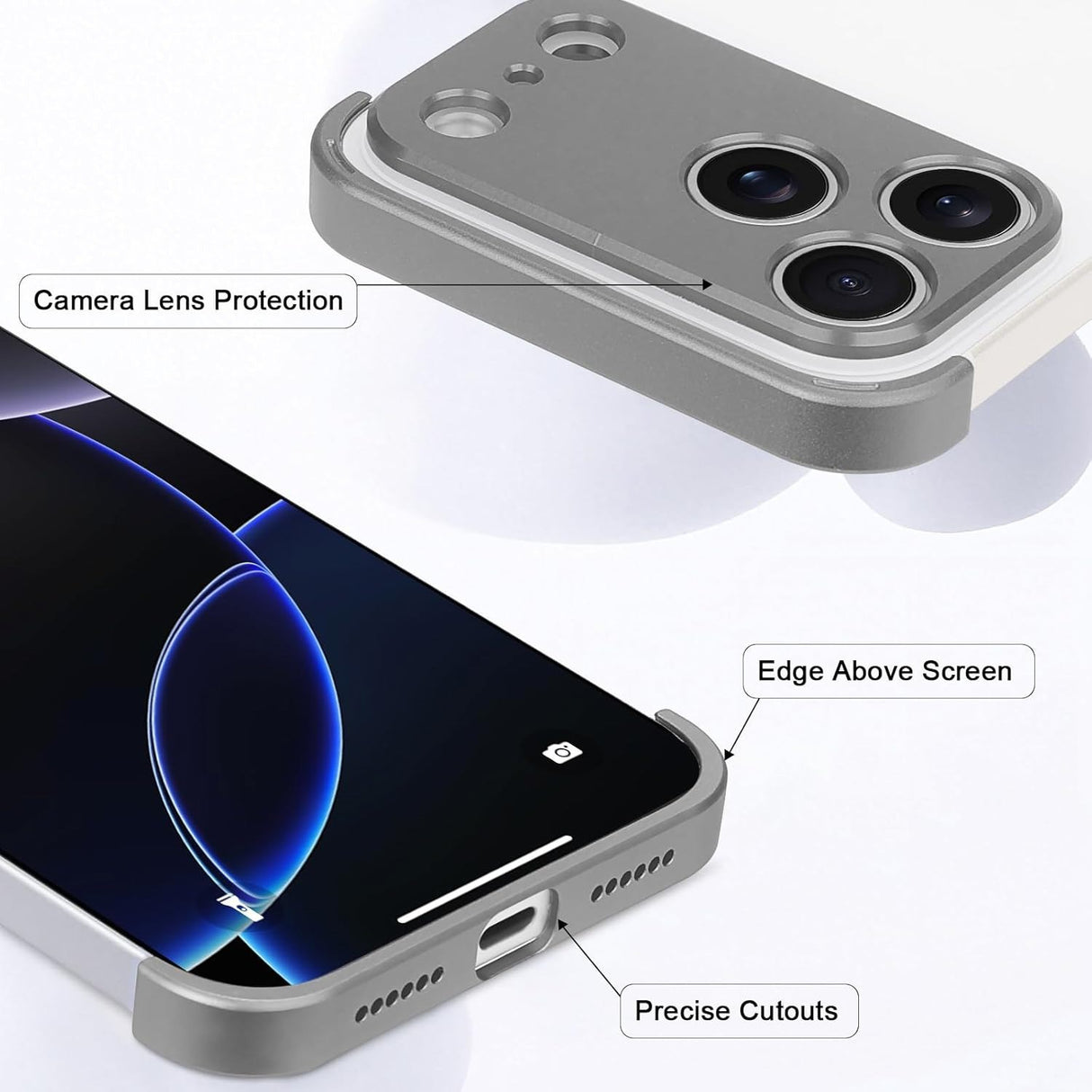 iPhone 17 Pro Two-Piece Bumper Case with Camera Protector - Grey