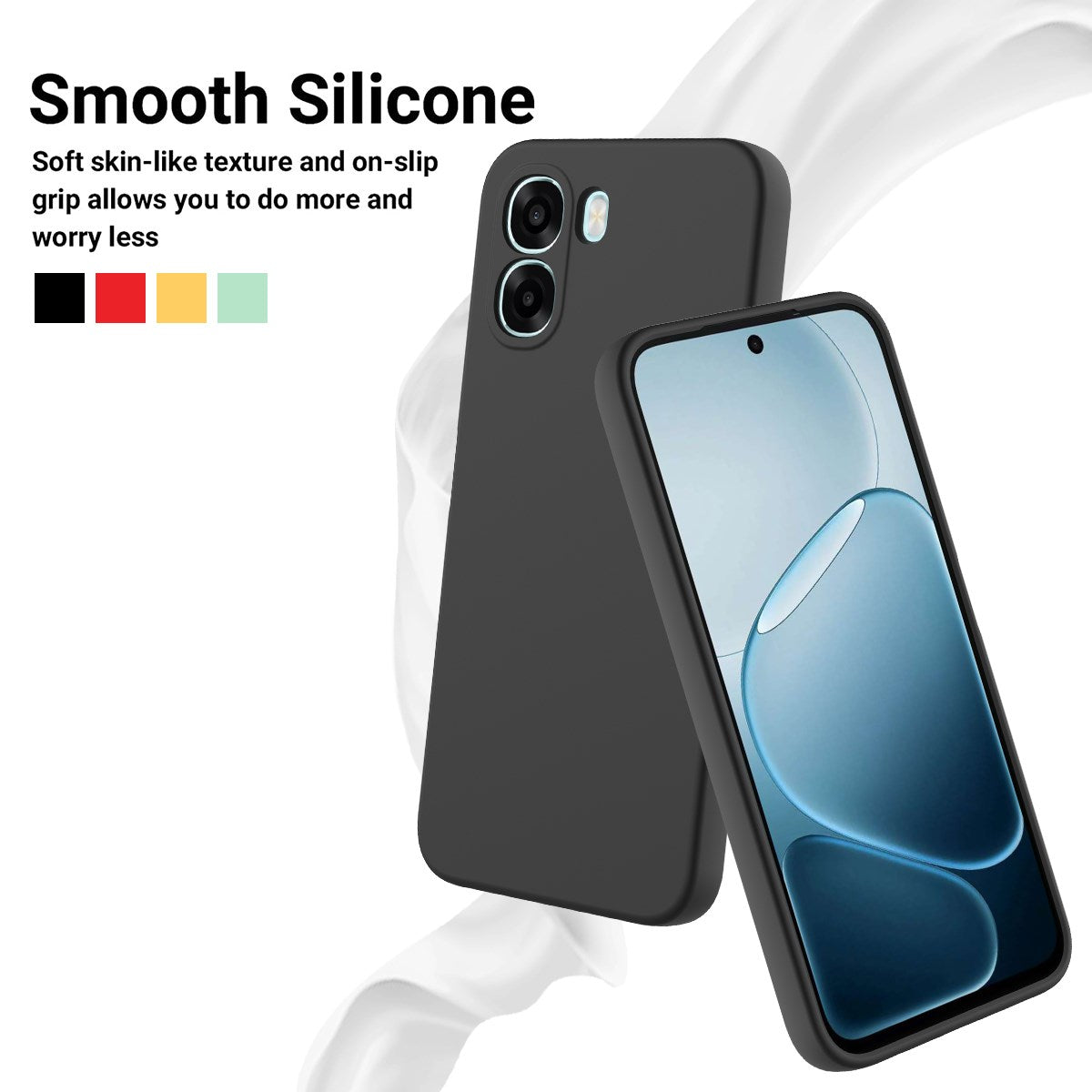 OPPO A6x EIDERWOOD Silicone Case with Strap - Black