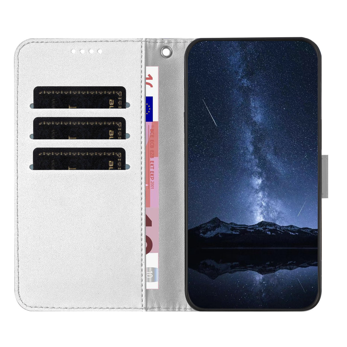 Xiaomi 17 Ultra EIDERWOOD Faux Leather Flip Case with Card Holder & Stand Function - Silver