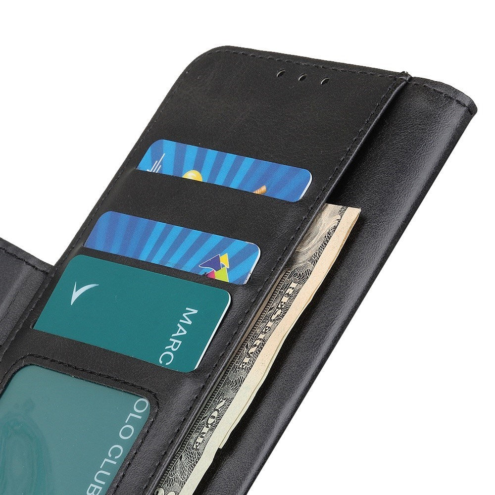 Motorola Moto G77 / G67 EIDERWOOD Faux Leather Flip Case with Card Holder - Black