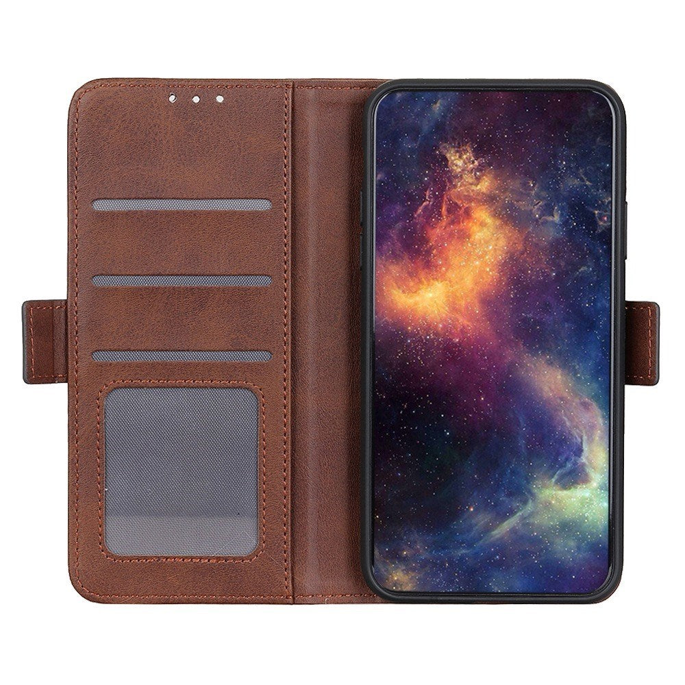 Motorola Moto G77 / G67 EIDERWOOD Faux Leather Flip Case with Card Holder - Brown