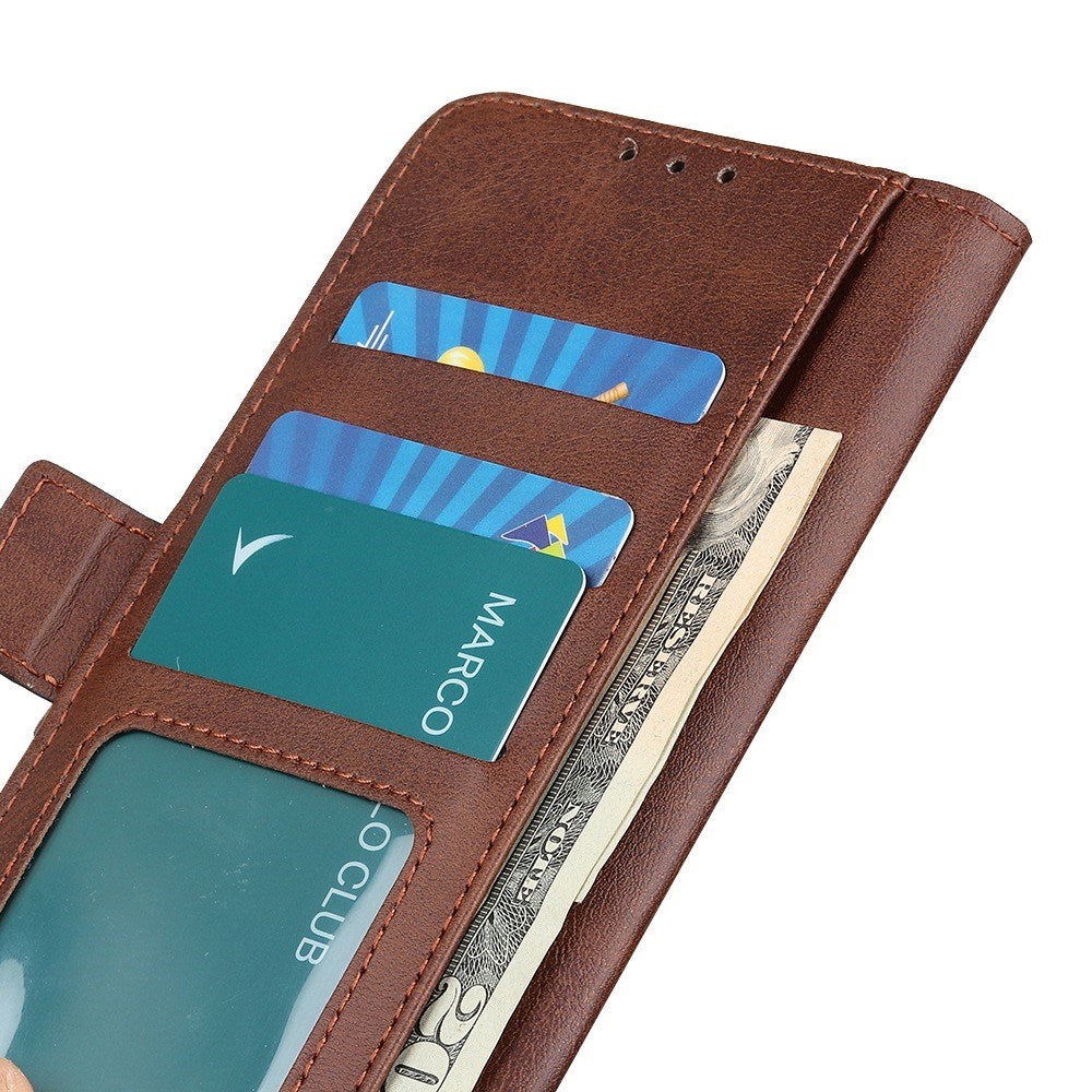 Motorola Moto G77 / G67 EIDERWOOD Faux Leather Flip Case with Card Holder - Brown