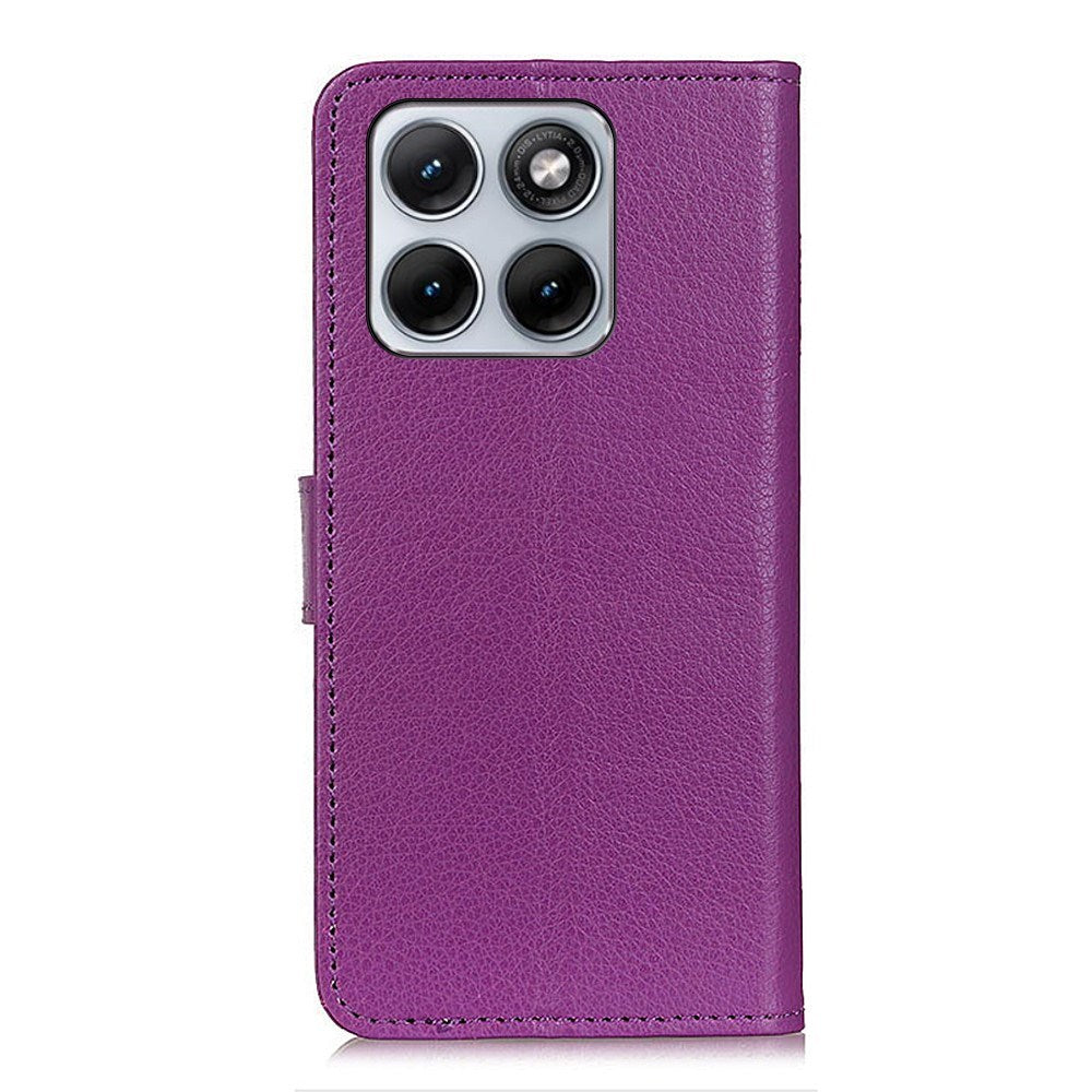 Motorola Edge 70 Fusion EIDERWOOD Faux Leather Flip Case with Card Holder & Stand Function – Purple