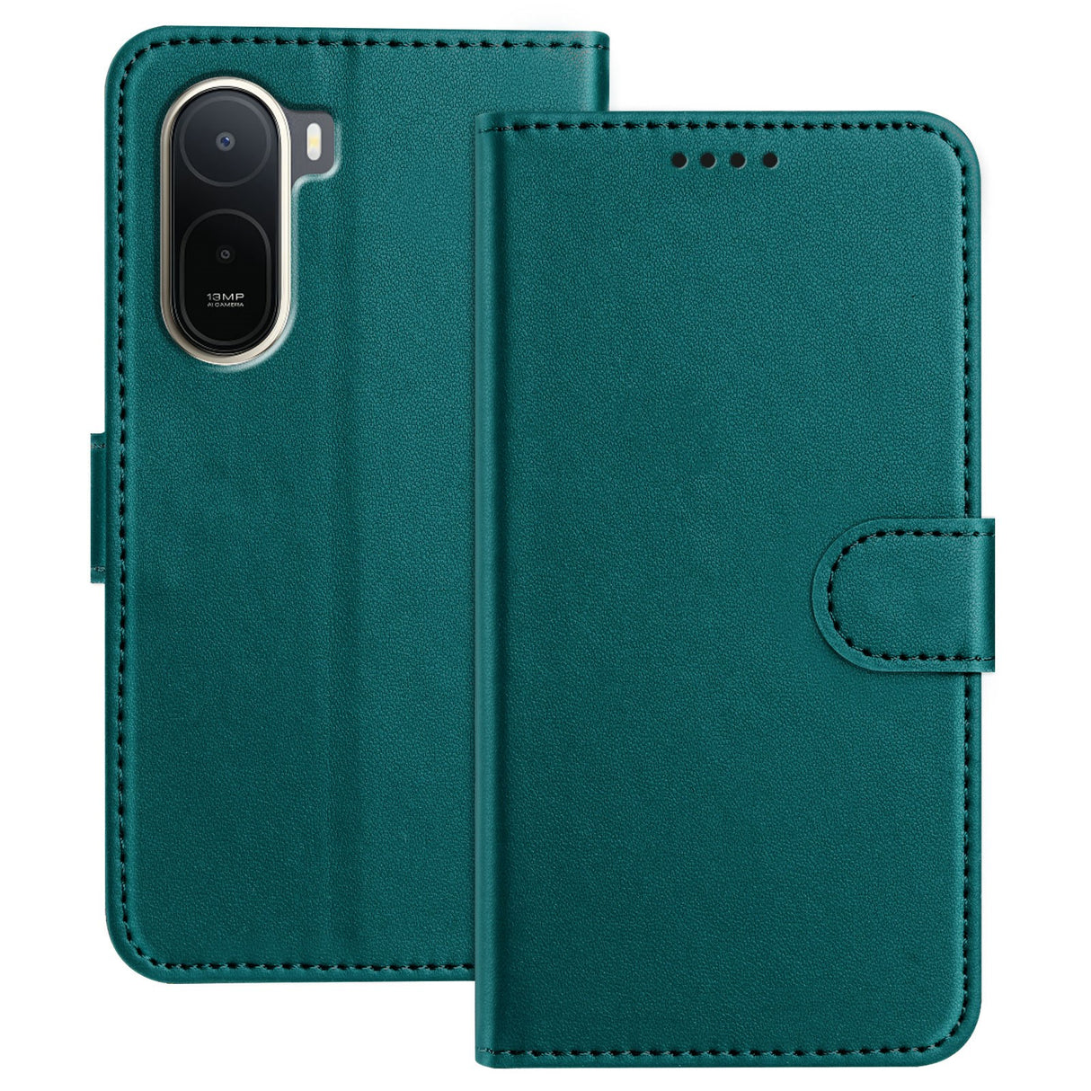 Xiaomi Redmi A7 Pro EIDERWOOD Faux Leather Flip Case with Card Holder & Stand Function - Green