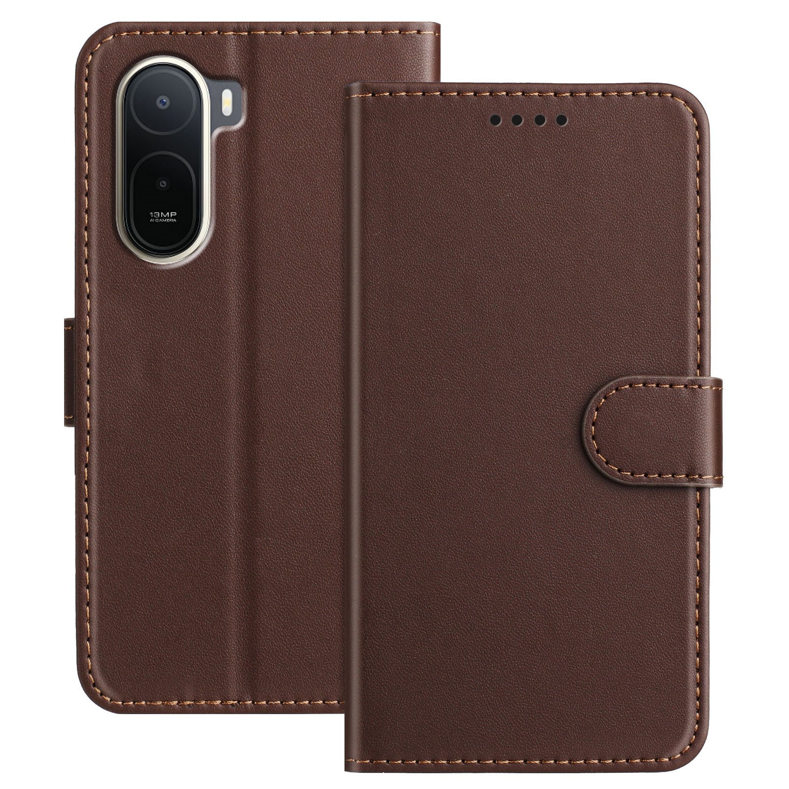 Xiaomi Redmi A7 Pro EIDERWOOD Faux Leather Flip Case with Card Holder & Stand Function - Brown