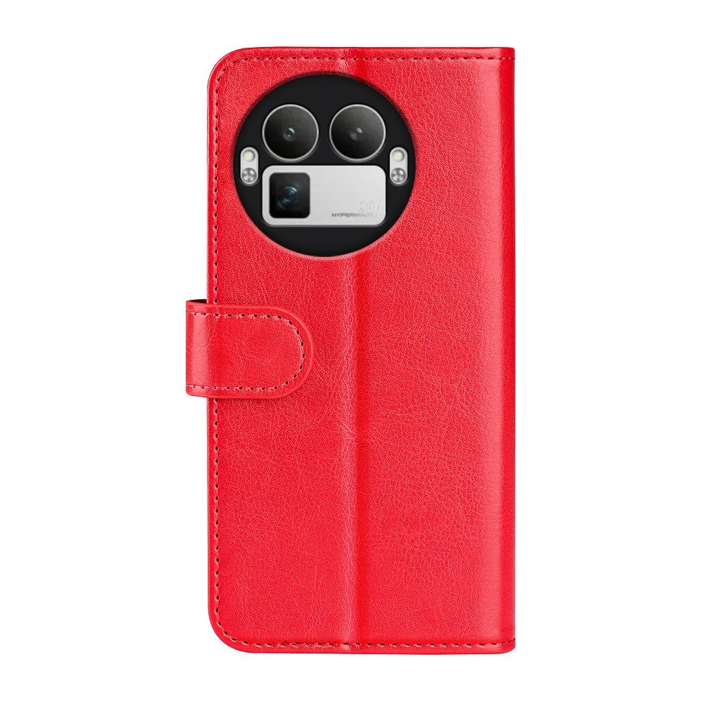 Realme GT 8 Pro EIDERWOOD Faux Leather Flip Case with Card Holder & Stand Function - Red