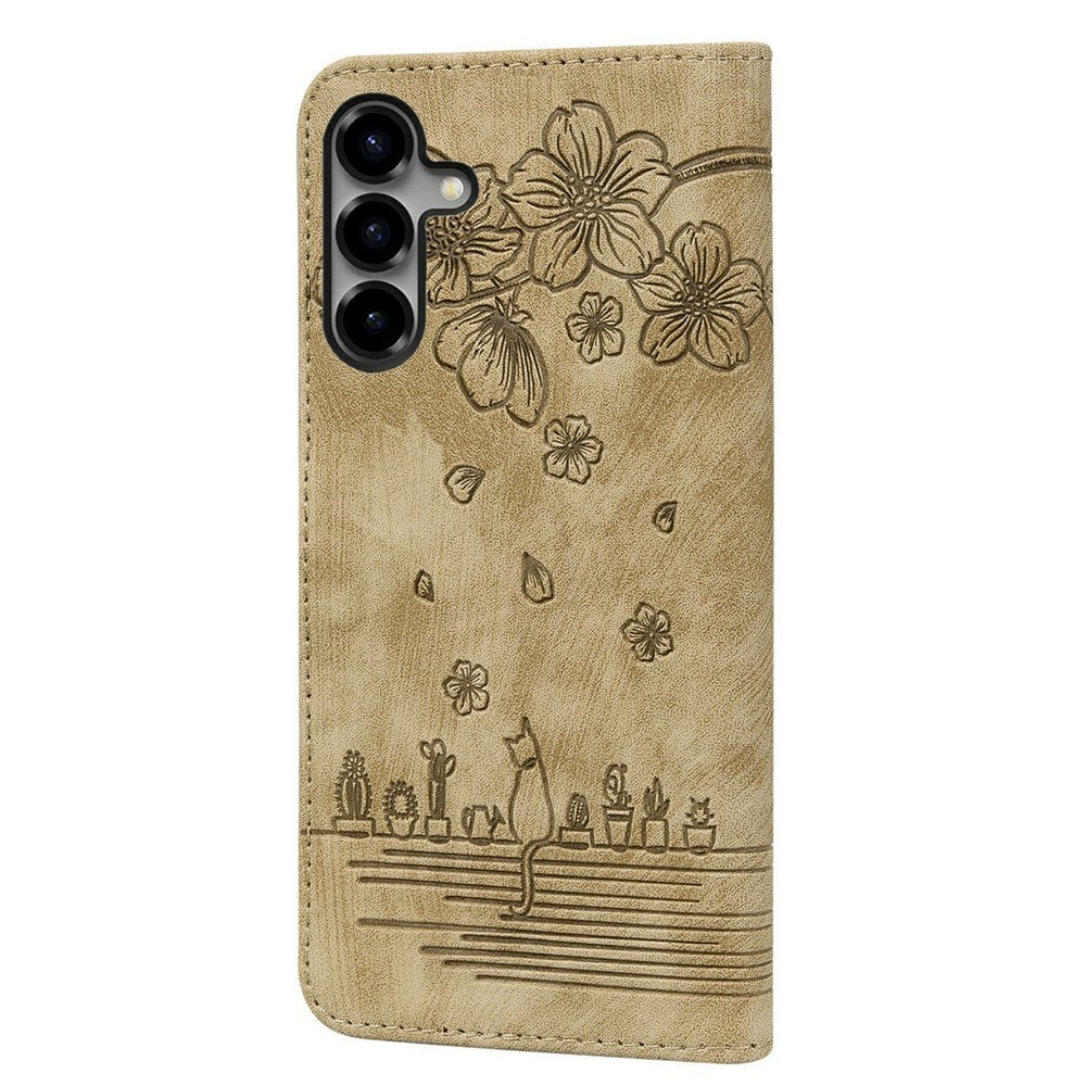 Samsung Galaxy S26 EIDERWOOD Flip Cover with Print / Card Holder / Strap - Brown