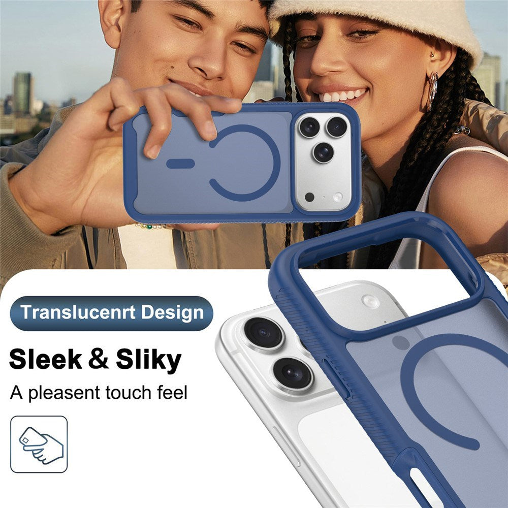 iPhone 18 Pro Max / 17 Pro Max EIDERWOOD 2-in-1 Matte Hybrid Plastic Case w. Screen Protector Film - MagSafe Compatible - Blue