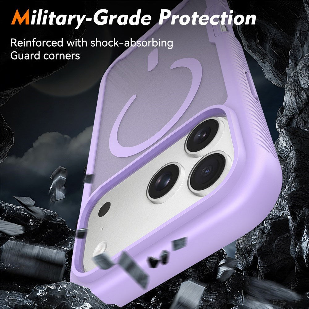 iPhone 18 Pro Max / 17 Pro Max EIDERWOOD 2-in-1 Matte Hybrid Plastic Case w. Screen Protector Film - MagSafe Compatible - Purple