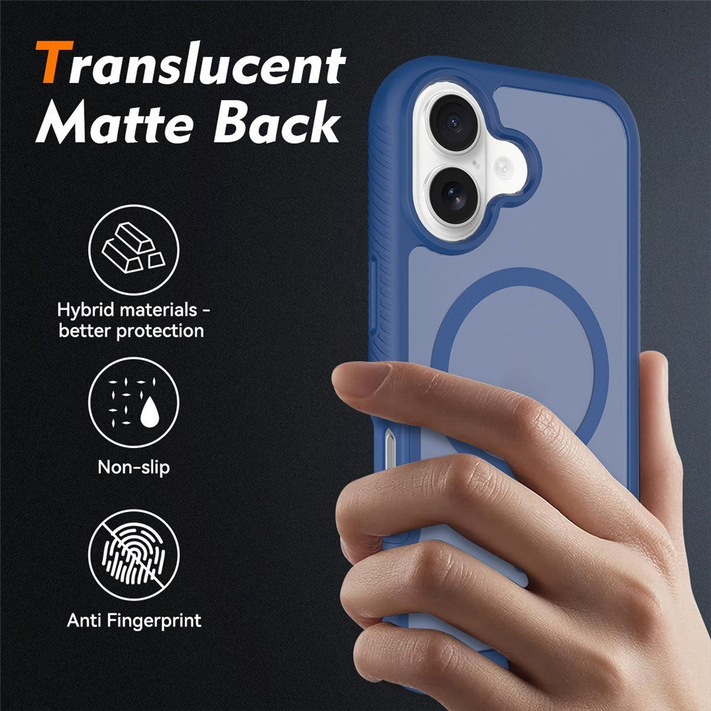 iPhone 17 EIDERWOOD Matte Hybrid Case with Screen Protector Frame - Blue