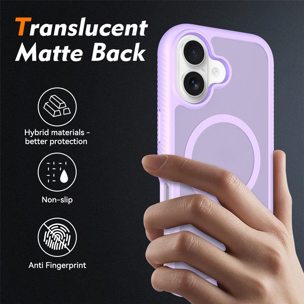 iPhone 17 EIDERWOOD Matte Hybrid Case with Screen Protector Frame - Purple