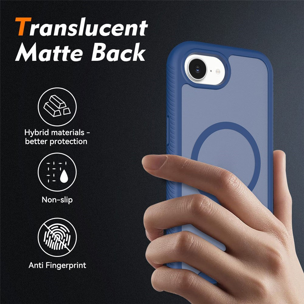 iPhone 17e / 16e EIDERWOOD Matte Hybrid Case with Screen Protector Frame - Blue