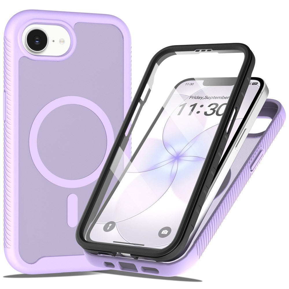 iPhone 17e / 16e EIDERWOOD Matte Hybrid Case with Screen Protector Frame - Purple