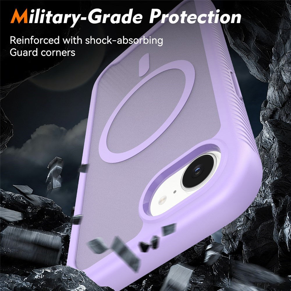 iPhone 17e / 16e EIDERWOOD Matte Hybrid Case with Screen Protector Frame - Purple