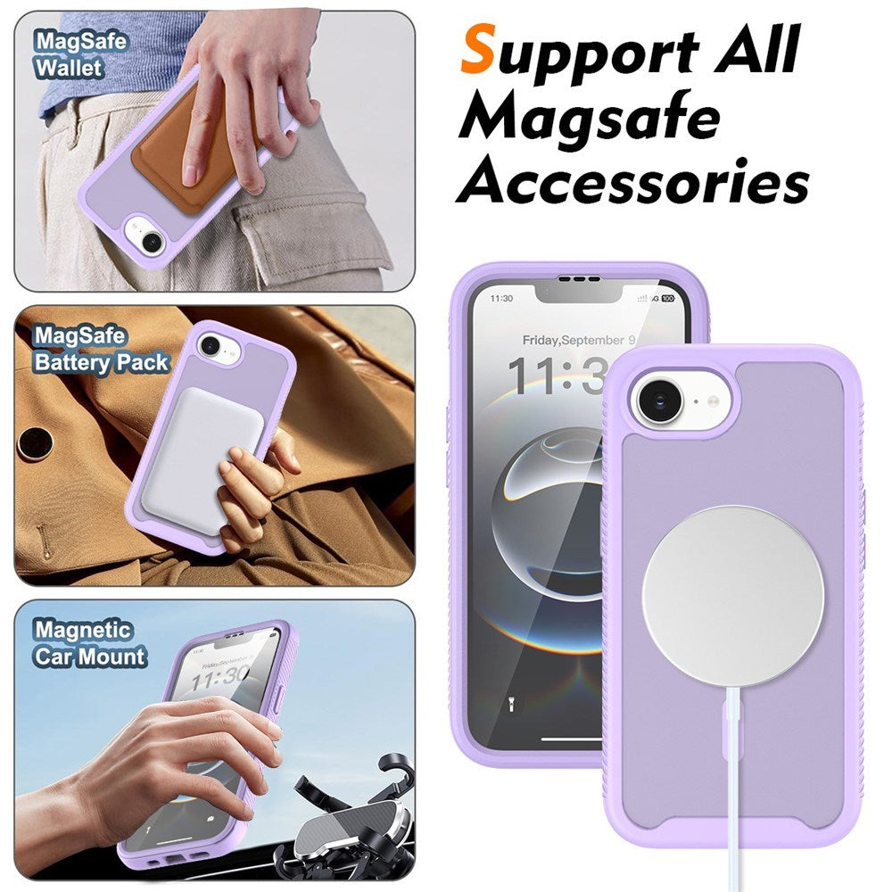 iPhone 17e / 16e EIDERWOOD Matte Hybrid Case with Screen Protector Frame - Purple