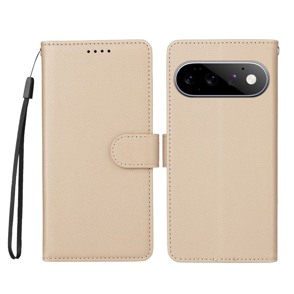 EIDERWOOD Google Pixel 11 / 11 Pro Flip Case - Card Holder & Wrist Strap - Beige