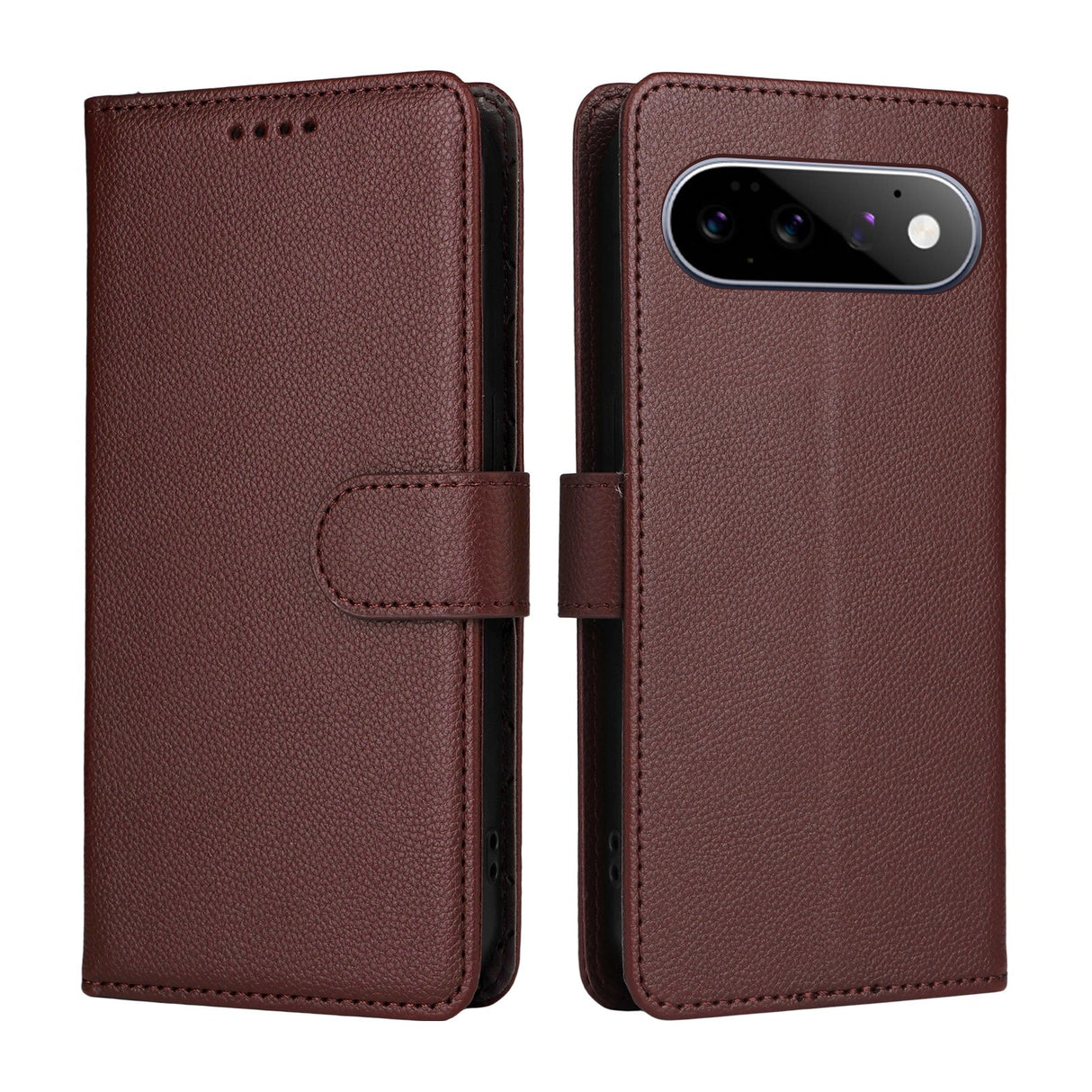 EIDERWOOD Google Pixel 11 / 11 Pro Flip Case - Card Holder & Wrist Strap - Brown