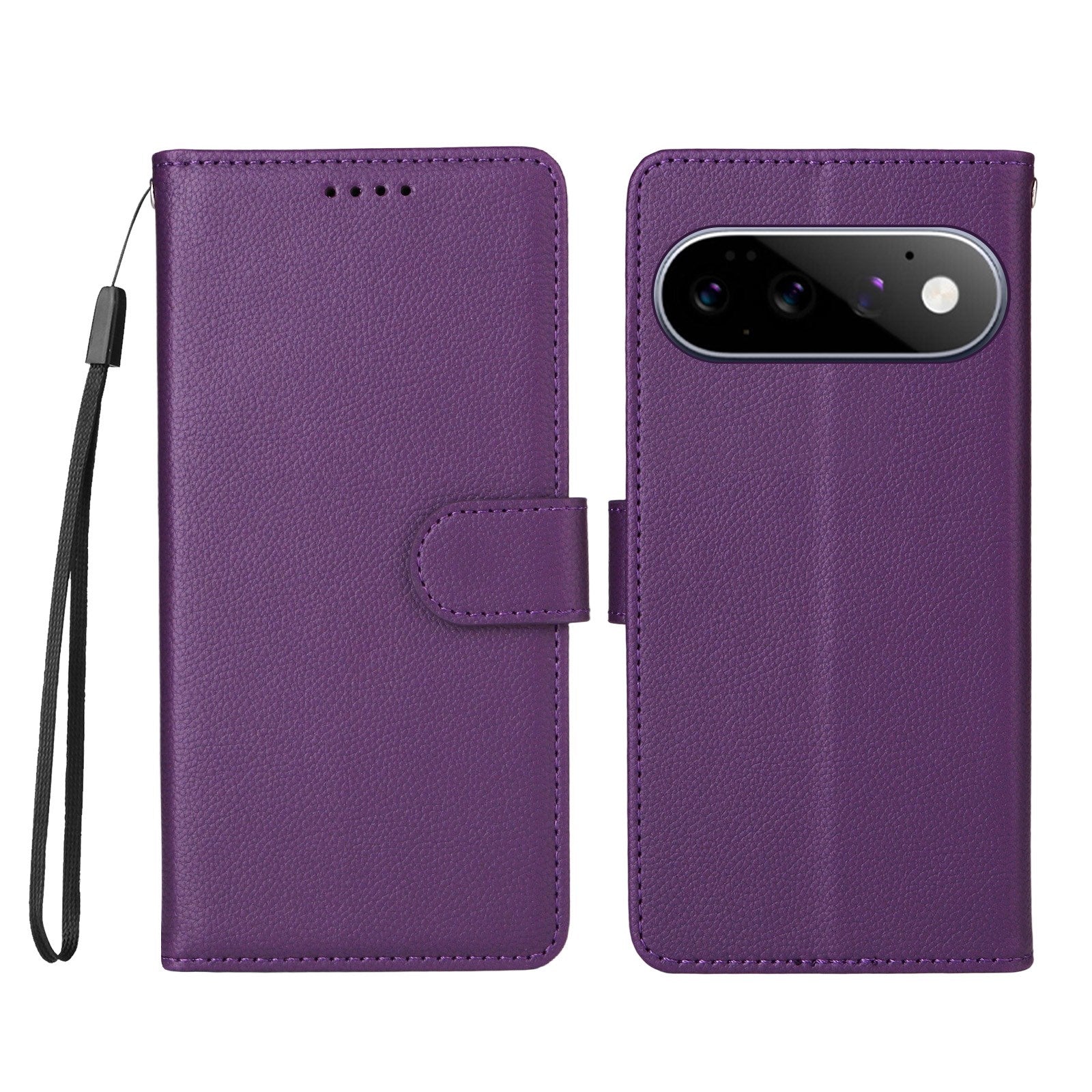 EIDERWOOD Google Pixel 11 / 11 Pro Flip Case - Card Holder & Wrist Strap - Purple