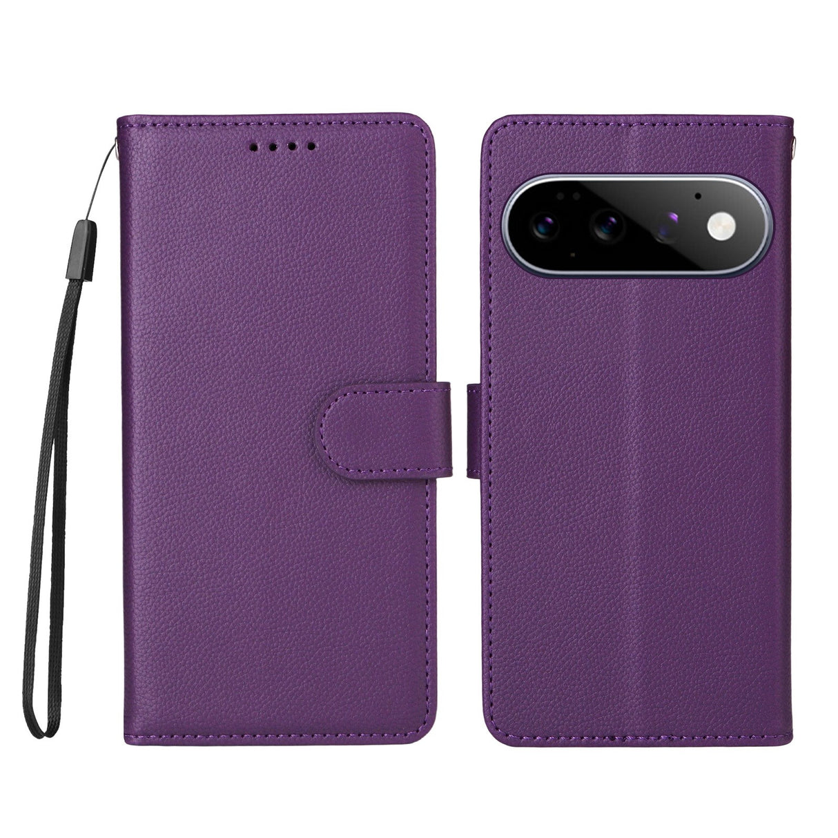 EIDERWOOD Google Pixel 11 / 11 Pro Flip Case - Card Holder & Wrist Strap - Purple