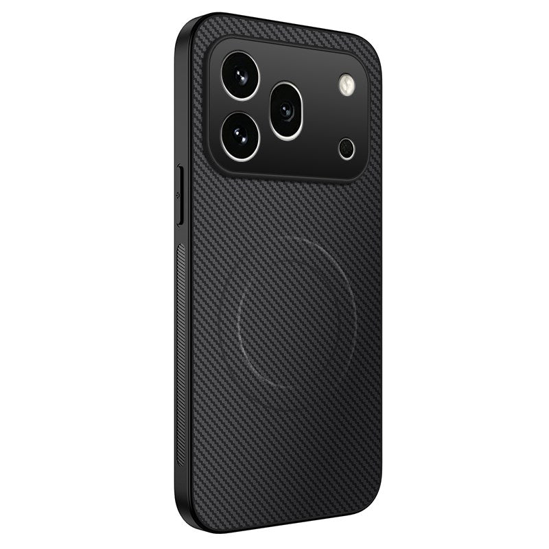 Honor 600 Pro WANLONFENG Case with Carbon Texture - MagSafe Kompatibel - Black