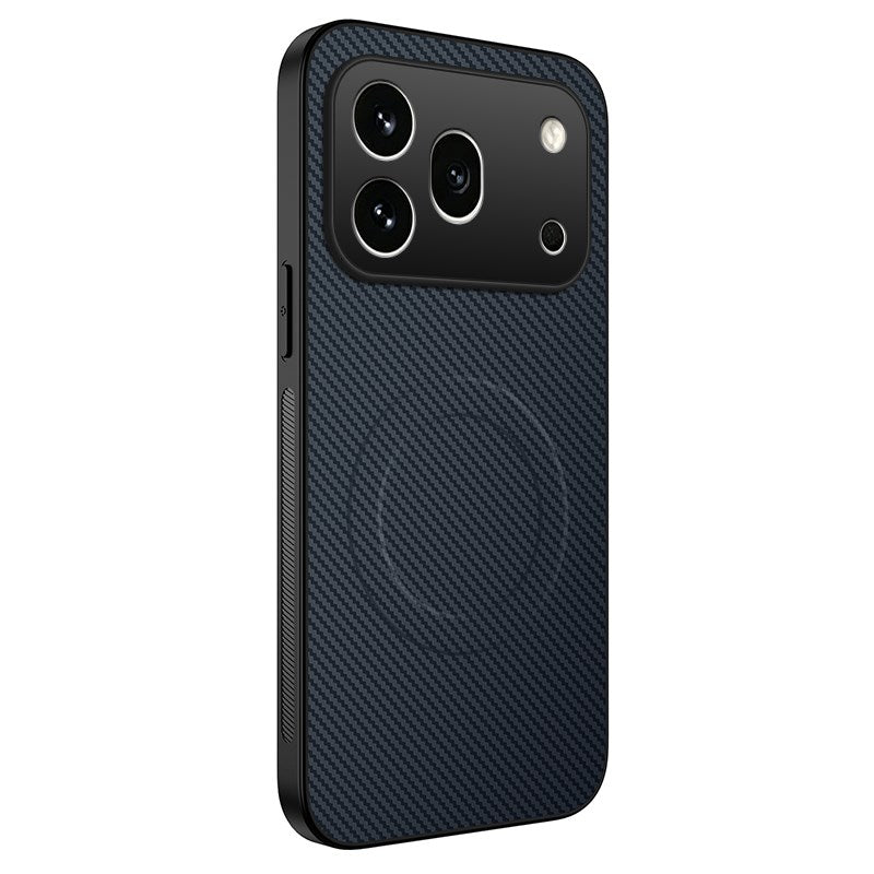 Honor 600 Pro WANLONFENG Case with Carbon Texture - MagSafe Kompatibel - Blue