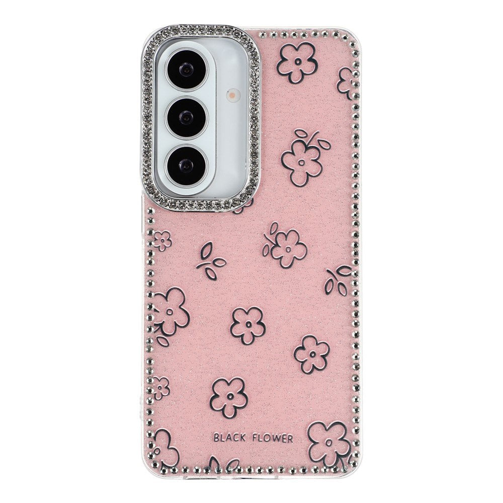 Samsung Galaxy S26 EIDERWOOD Hybrid Case with Rhinestone & Floral Design - Pink / Flowers