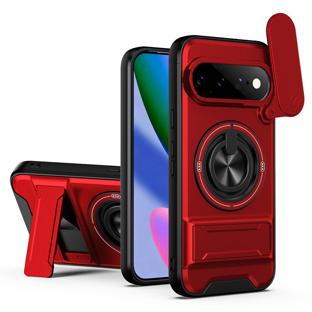 Google Pixel 11 / 11 Pro EIDERWOOD Hybrid Tough Case with Kickstand & Cam Slider - MagSafe Compatible - Red