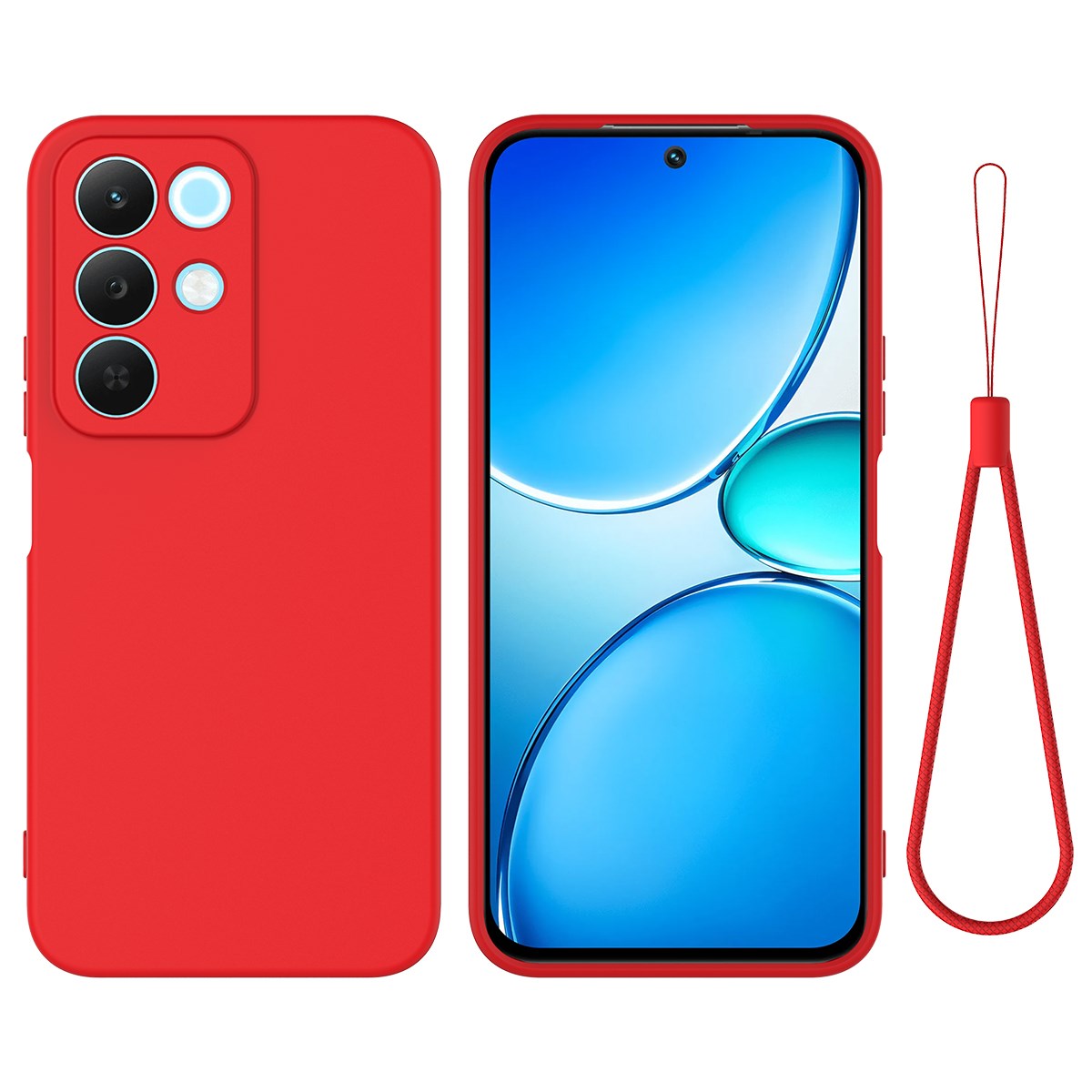 Realme C100 EIDERWOOD Silicone Case with Strap - Red